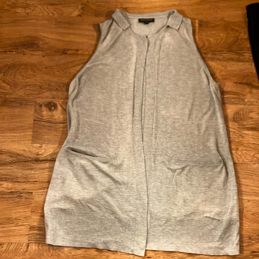 Banana republic long length cardigan sweater vest women’s small grey collared